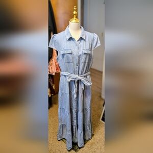 Kut Denim Full Length Button Up Dress